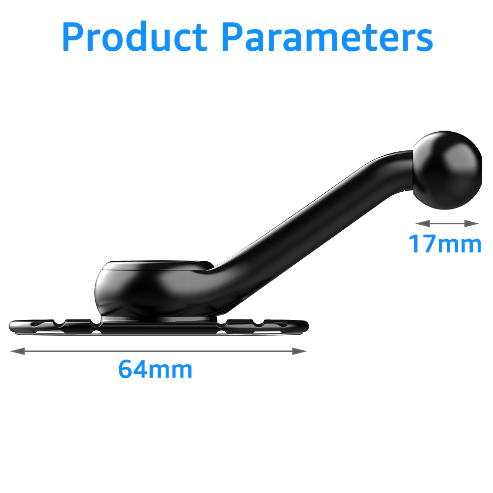 17mm Ball Head Bracket with Nano Sticky Base for Car Dashboard Desktop Mobile Phone Holder Accessories Car GPS Mount Phone Stand