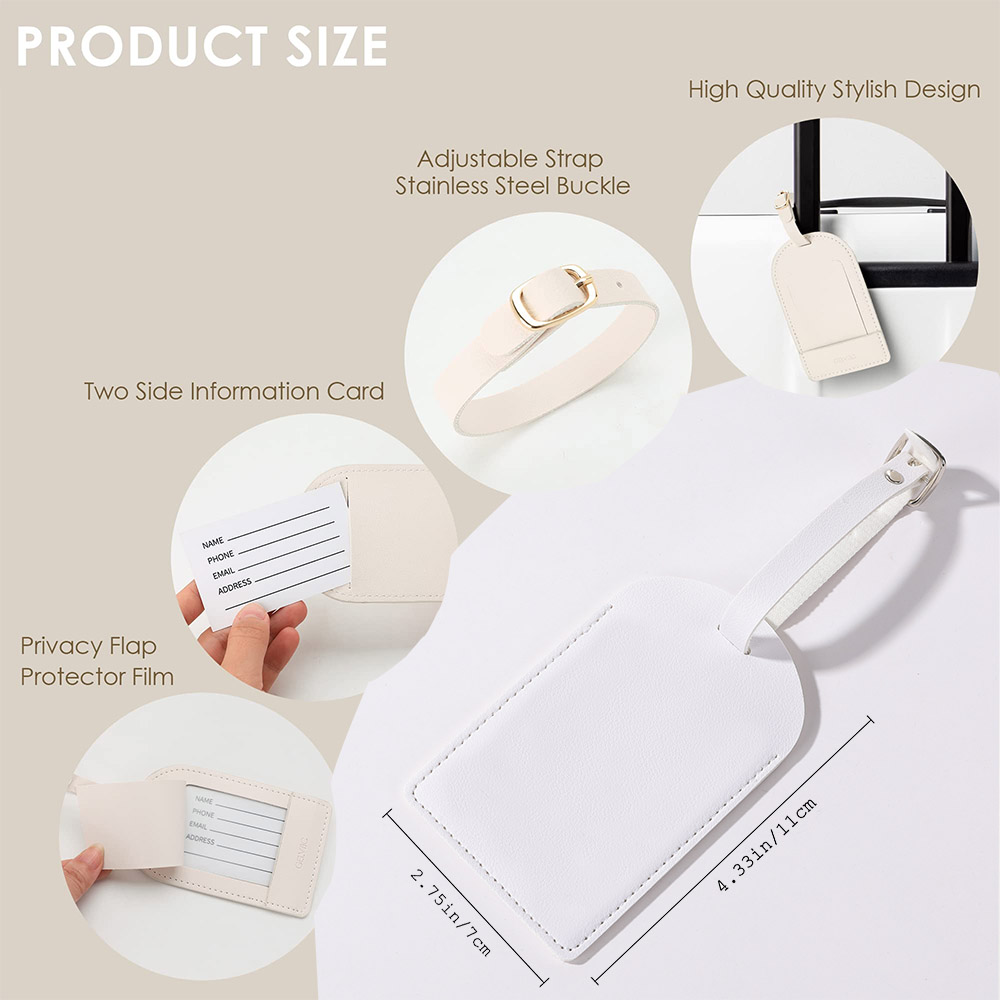 Initial Flower Print Women PU Leather Luggage Tag Suitcase Label Baggage Boarding Bag Tag Travel Neceser Accessorie for Her