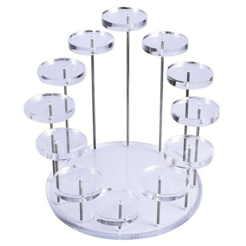 3/12 rund cupcake stativ akryl display stativ för smycken tårta dessert rack party dekor: Tp l