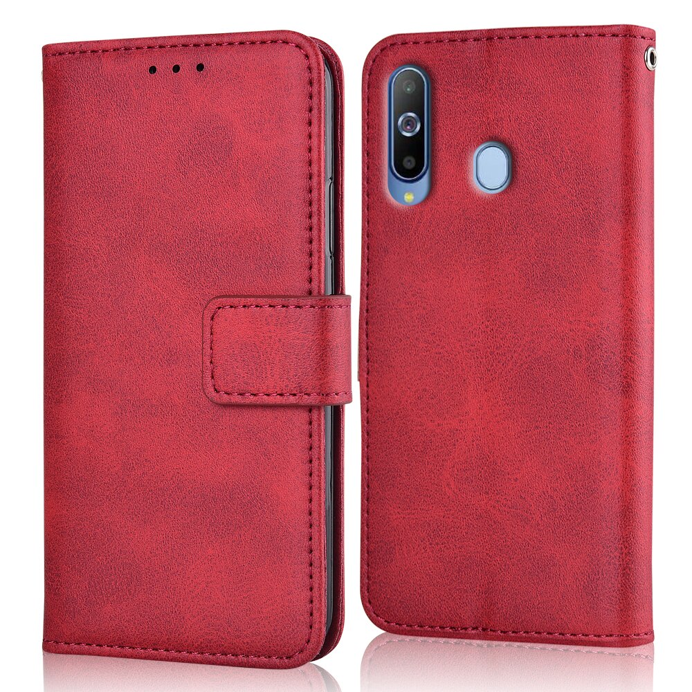 Funda de piel para Samsung A9 Pro para Samsung Galaxy A9 Pro Coque para Samsung A9Pro: niu-Red