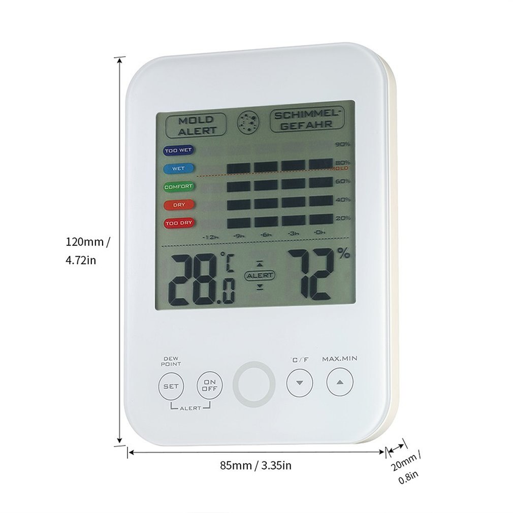 High Accuracy Digital Indoor Electronic Temperature Humidity Hygrometer Weather Station thermometer with mold alarm LCD display