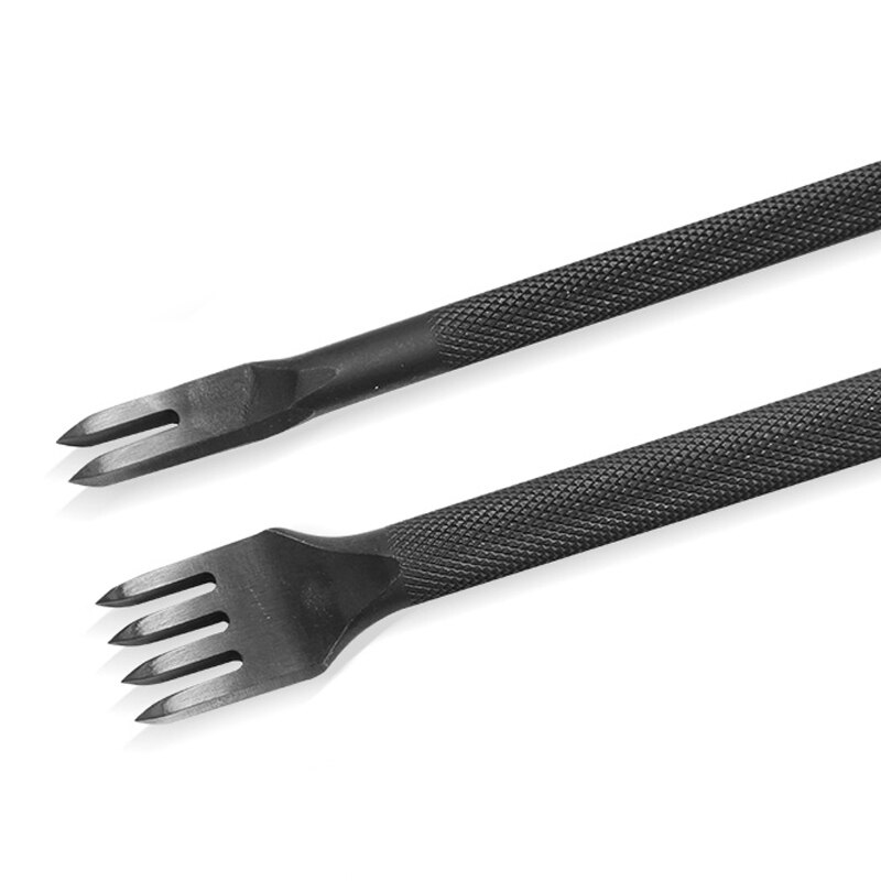 Practical Leather Punch Tool 2/4 Prong Wallet Bags Belts Leather Punching Tools Durable Leather DIY Craft Carving Tool