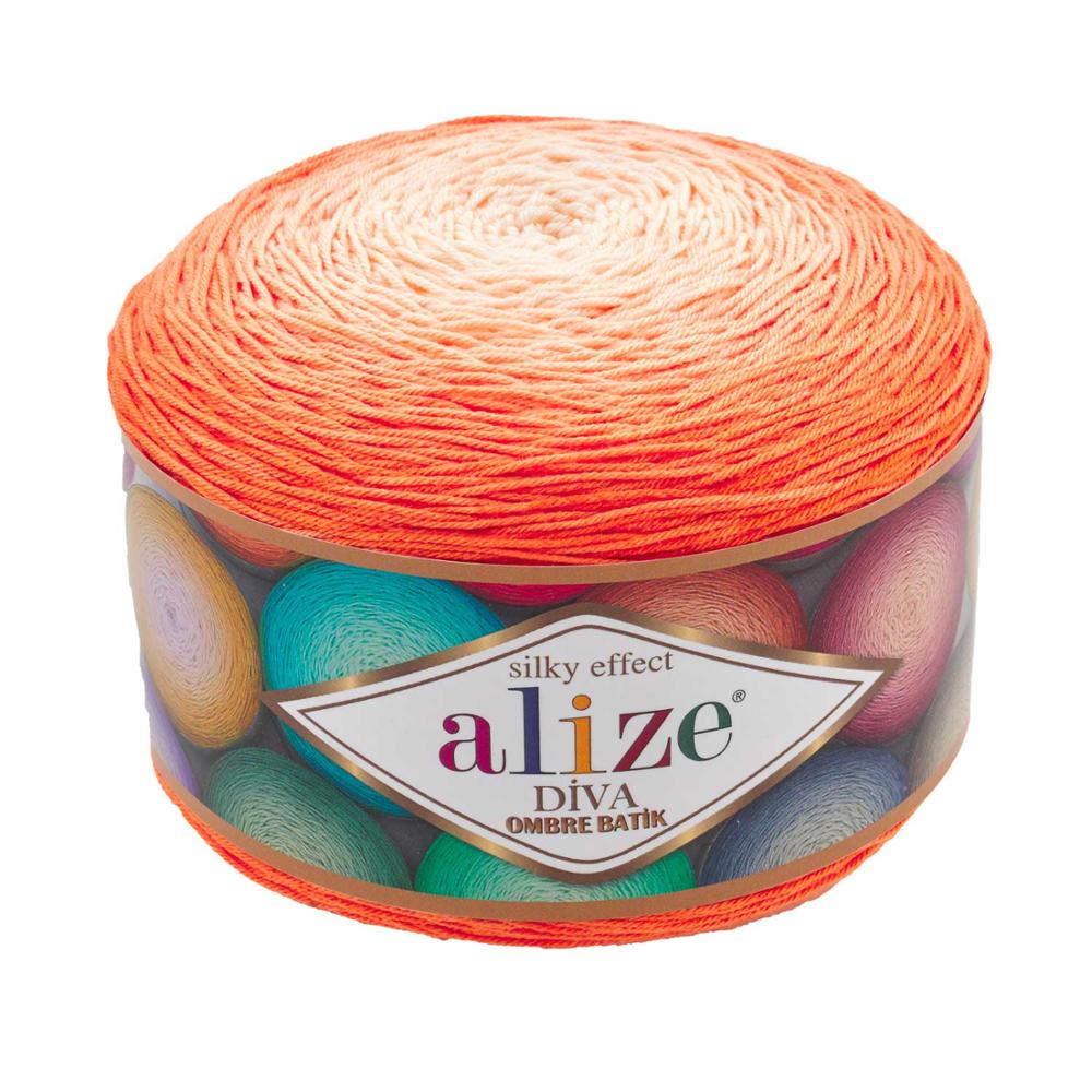 Thread Best Cake Yarn 1 Pack ( 2 Balls) Alize DIVA OMBRE BATIK Hand Knitting Yarn ( %100 Microfiber Acrylic ) 250 Gram 875 Meter: 7413