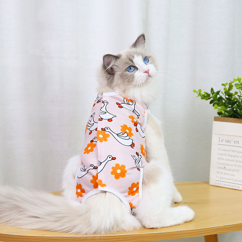 Terno profissional de recuperação para gatos, para feridas abdominais ou doenças da pele, terno neutro para gatos masculinos: L / Branco
