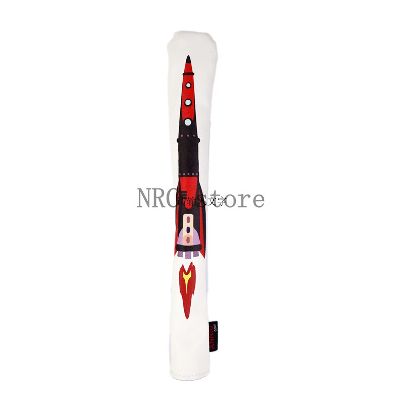 Golf Alignment Stick Covers Headcovers PU Leather Golf Club Protector Holds 2 Sticks: rocket 3
