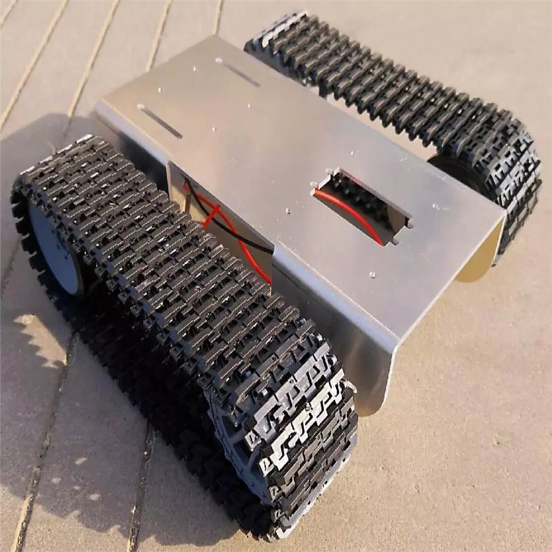 Robot intelligent avec châssis de réservoir, chenille de voiture avec 2 moteurs 12V pour Arduino 51 Raspberry Pi, pièces de bricolage