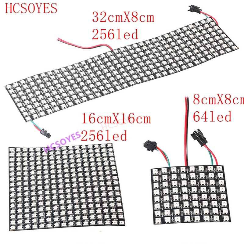 Módulo de Panel Led WS2812b, 8x 8/8x3, 2/16x16 píxeles, direccionable individualmente, pantalla a todo Color, disipador de calor Digital, bricolaje, Boa