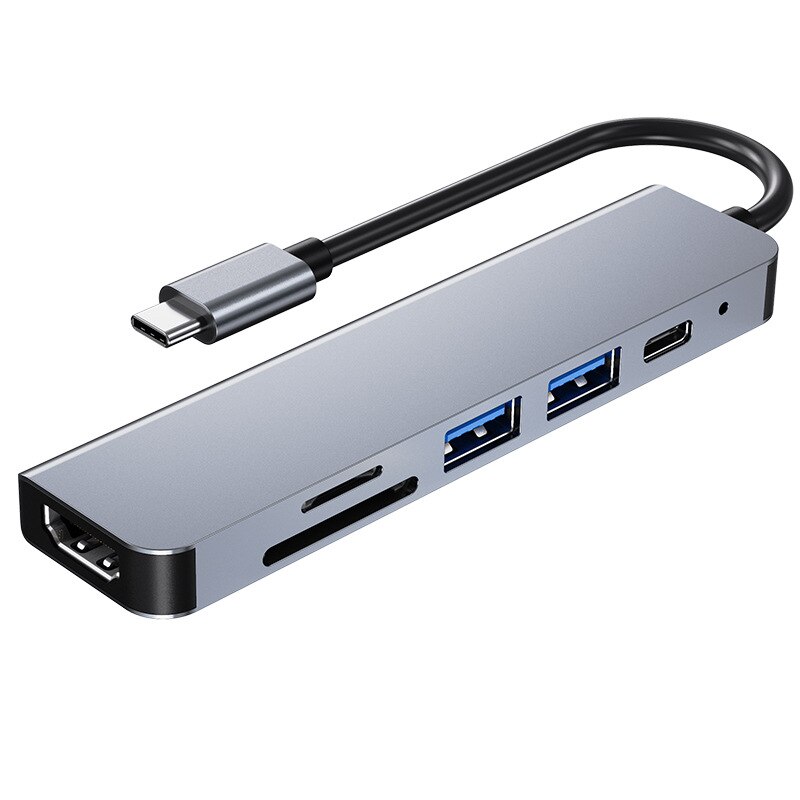 Docking Station 6-In-1 Usb 3.0 Hub Type-C Multifunctionele Adapter Met Sd/Tf Card reader Docking Station Voor Laptop Macbook Tablet: Default Title