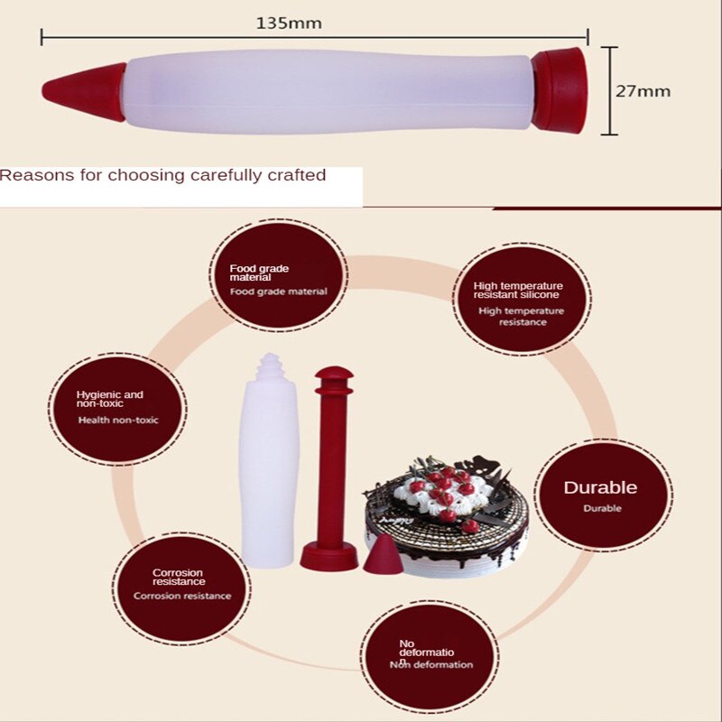 Silikon Gebäck Kuchen Eis Keks Schimmel Schokolade Dekoration Spritze Disk Lebensmittel Beschichtung Schreiben Düse Stift Küche Zubehör