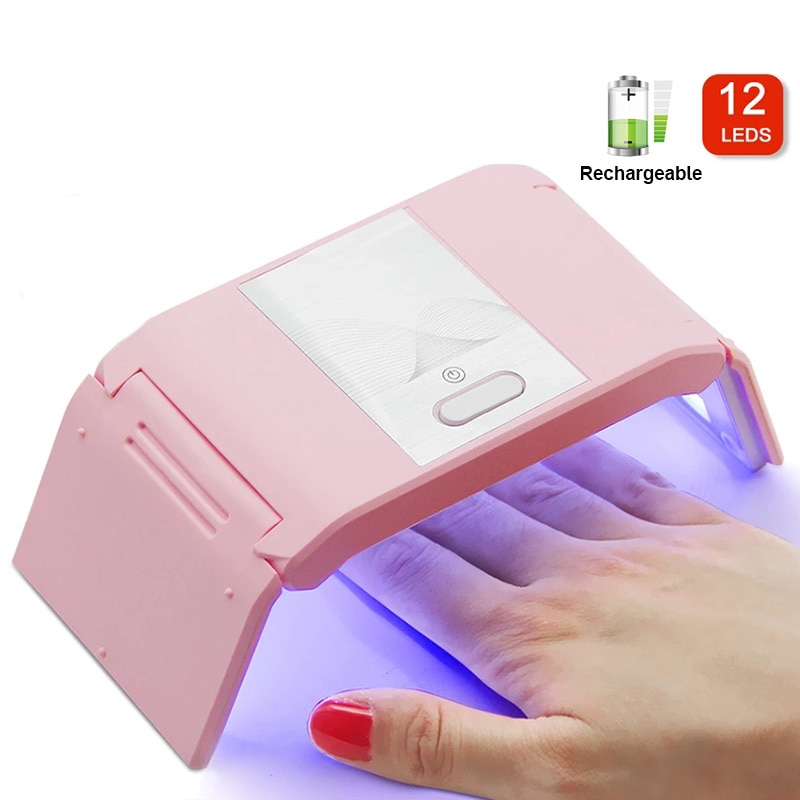 Trådløs genopladelig negle led lampe 24w gel polish tørretumbler led hærdningslys manicure lamper ledningsfri nail art lampe