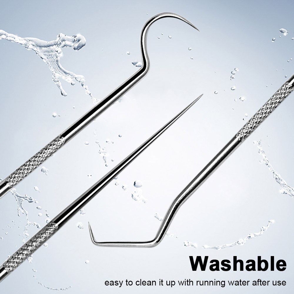Draagbare 3 Soorten Tandenstokers Rvs Tooth Pick Sticks Pocket Tandenstoker Met Houder Voor Tanden Reinigen Tanden Care