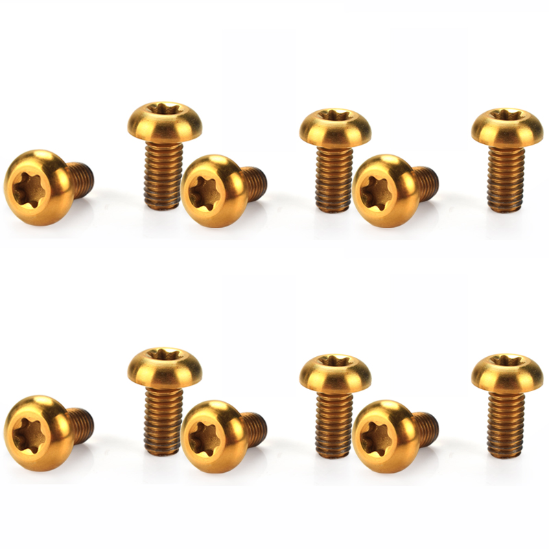 Ti Titan Legierung Bremsscheibe Schrauben T25 Torx MTB Berg Straße Fahrrad Fahrrad Bremsscheiben Ti Bunte Schrauben M5 * 10mm: 12Stck Gold