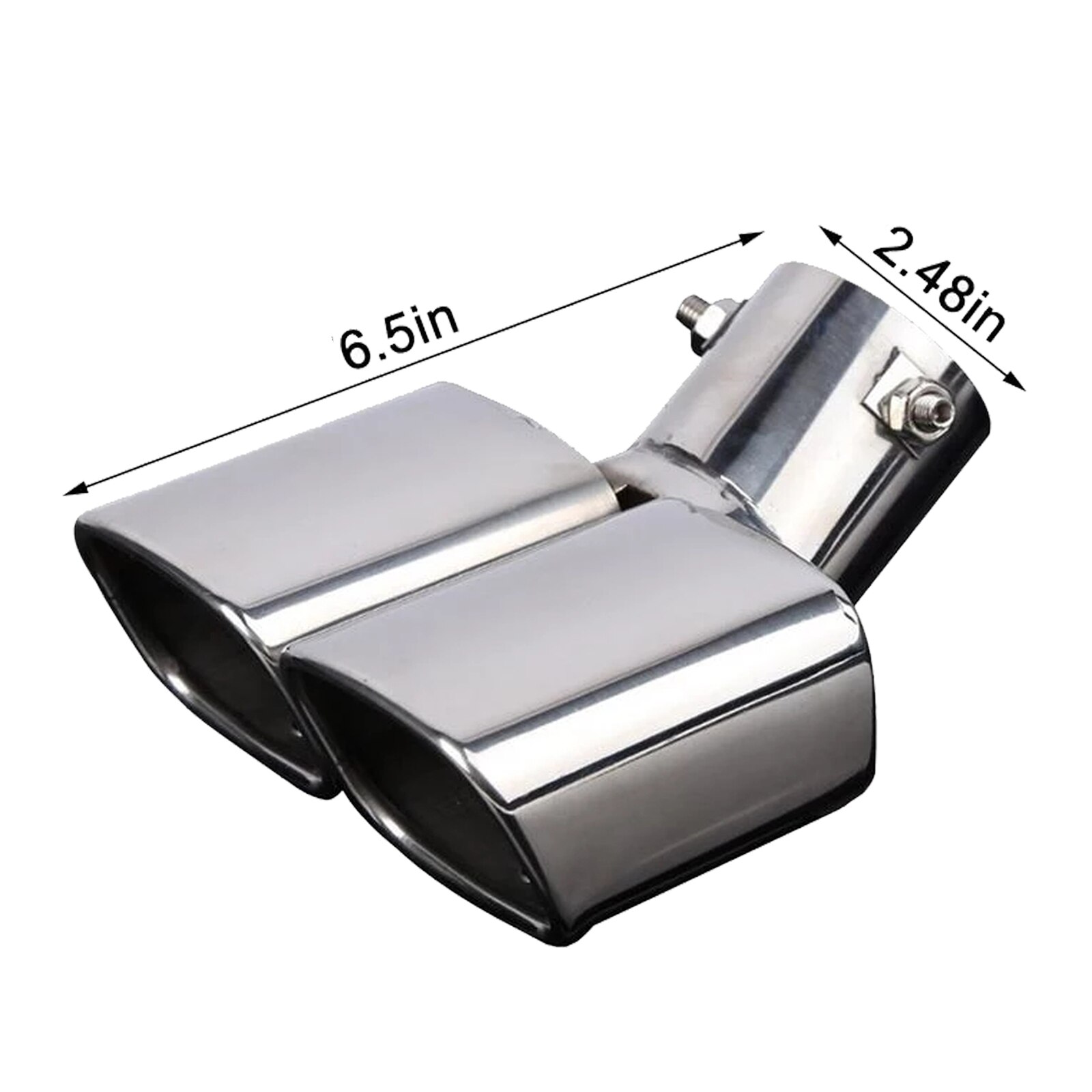 Embout de silencieux d'échappement universel en acier inoxydable, embout carré, un changement, deux accessoires pour voiture Double