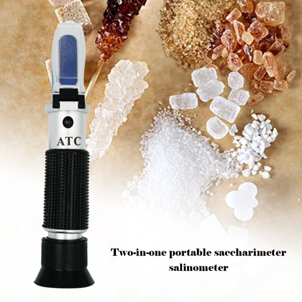 Handheld Digital Refractometer Salinity Sugar Meter Salt Hydrometer Refractometer Auto Brix Tester Salinometer