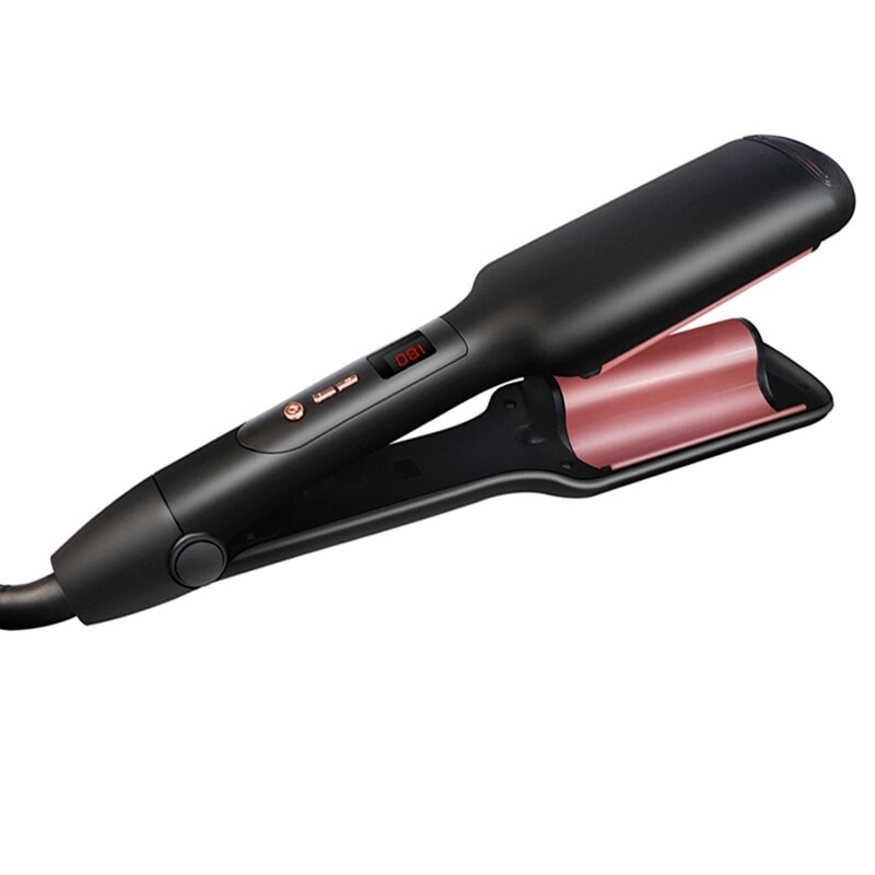Curling Tongs Wand Deep Waver For Waves Curling Iron Tourmaline Ceramic 2 Barrel Hair Styler Volume Styling Tools: Black US