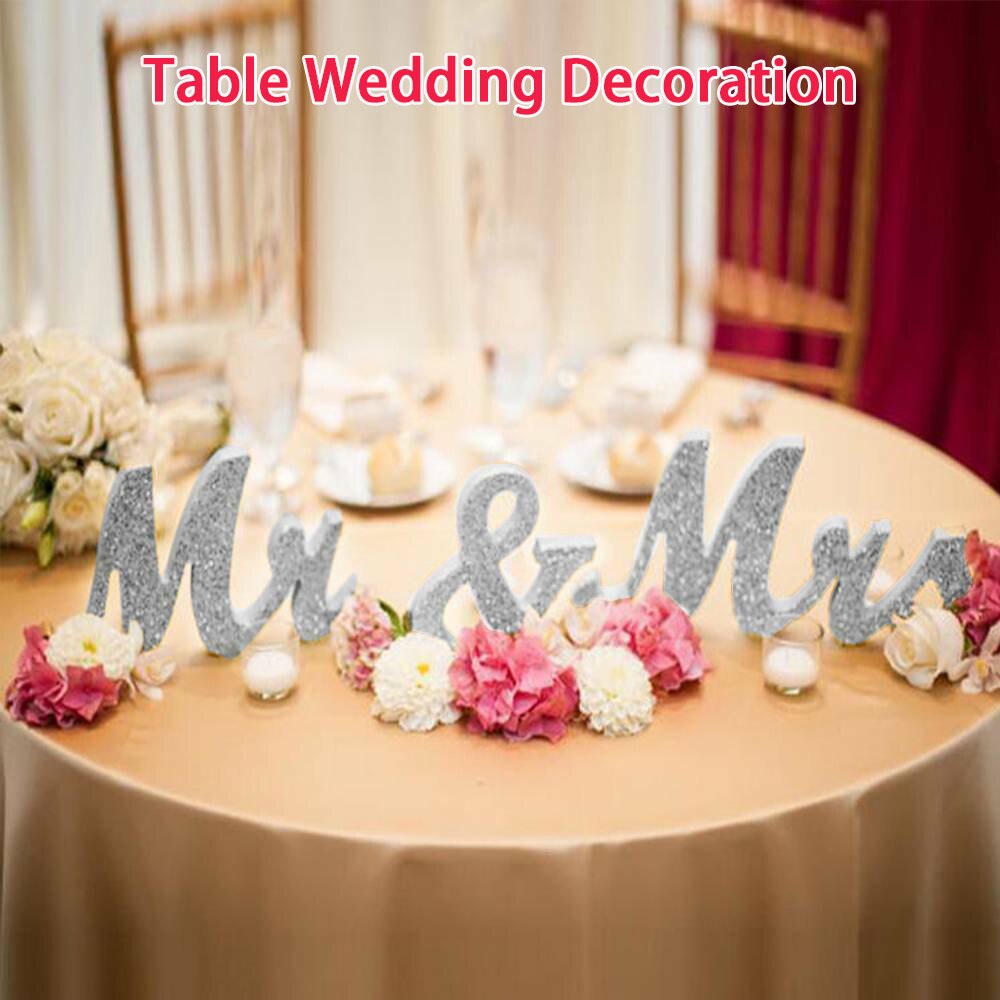 Panneaux de mariage en bois or MR &amp; MRS, 3 pièces/ensemble, lettres de mariage, chiffres de Table, accessoires de Photo de décoration, arrière-plan