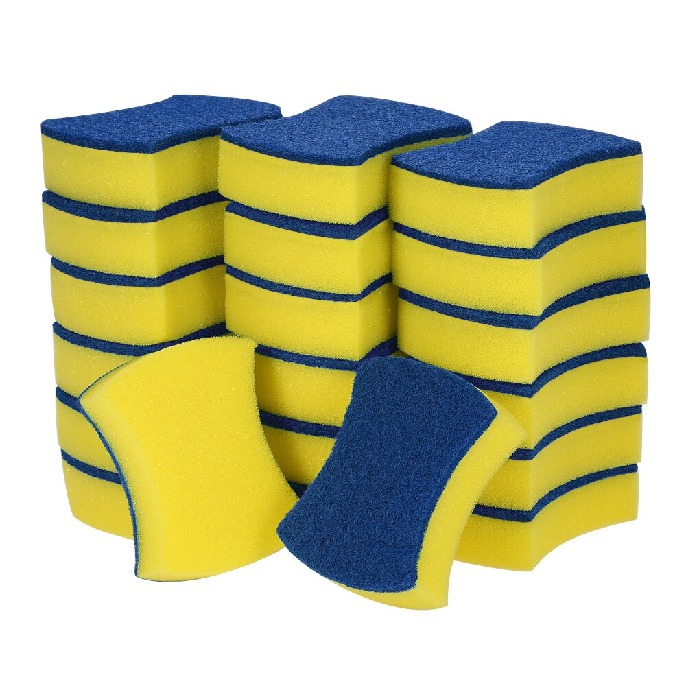 20 Pack Multi-Use Scrub Sponge Extra Thin Magic Cleaning Sponges Scouring Eraser Sponge For Kitchen Bathroom Furniture: Blue