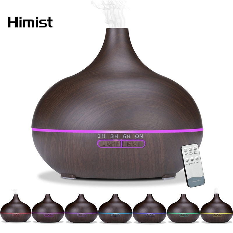 Essential Oil Diffuser Humidifier 550ml Large Capacity Wood Remote Control Aromatherapy Oil Diffuser Ultrasonic Cool Mist Maker