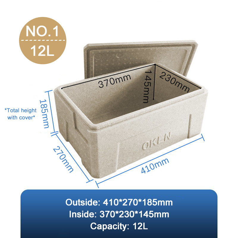 Food-Grade Insulation Box Biodegradable Foam Box EPP Food Storage Boxes Fresh-Keeping Takeaway Ice Cream Insulated Box: light green