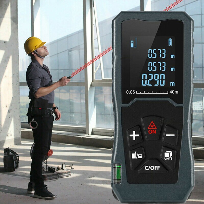 1pc 40M Distance Meter Tool For Factories Digital Range Finder Measure Hand-held For Buildings Industries Measuring
