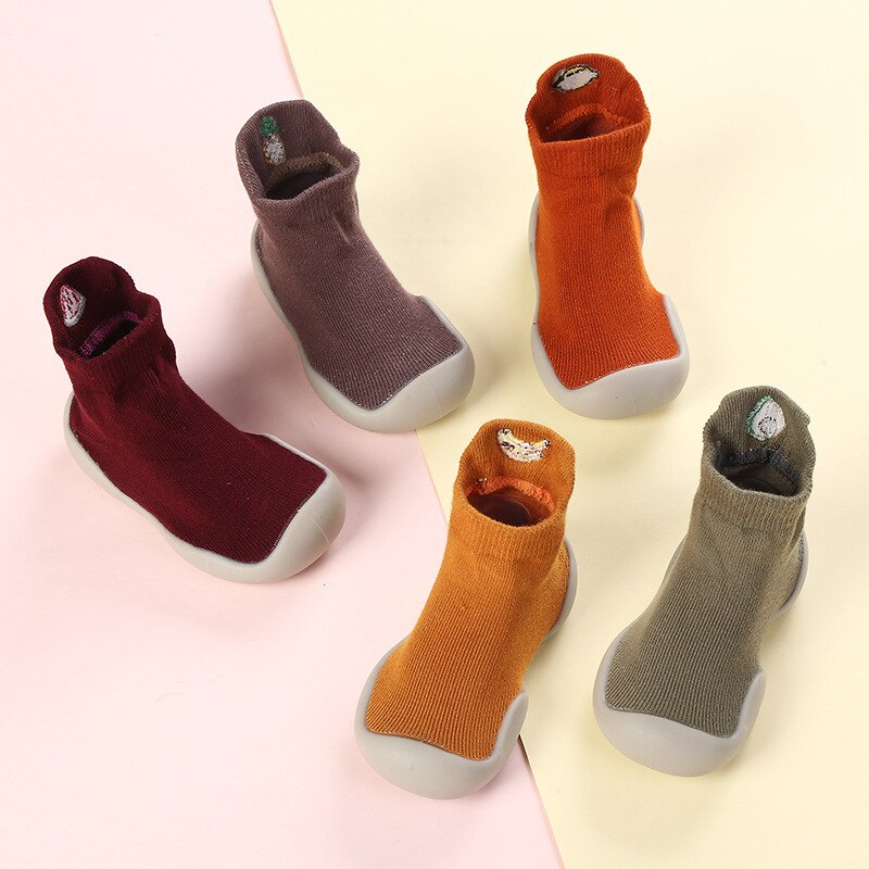 Baby Shoes First Shoes Cute Fruit Embroidery Toddler Shoes First Walker Boys Girls Soft Rubber Sole Kids Anti-Slip Booties