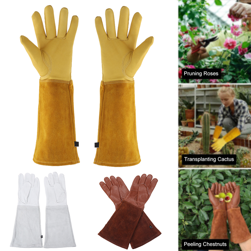 1 par tunge havearbejde steg beskæring handske handsker torn bevis langærmet arbejde svejsning haven handsker