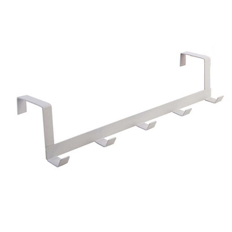5 crochets de porte, organisateur de salle de bain à domicile, porte-vêtements, porte-manteau, porte-serviettes, support d'accessoires de cuisine: WHITE