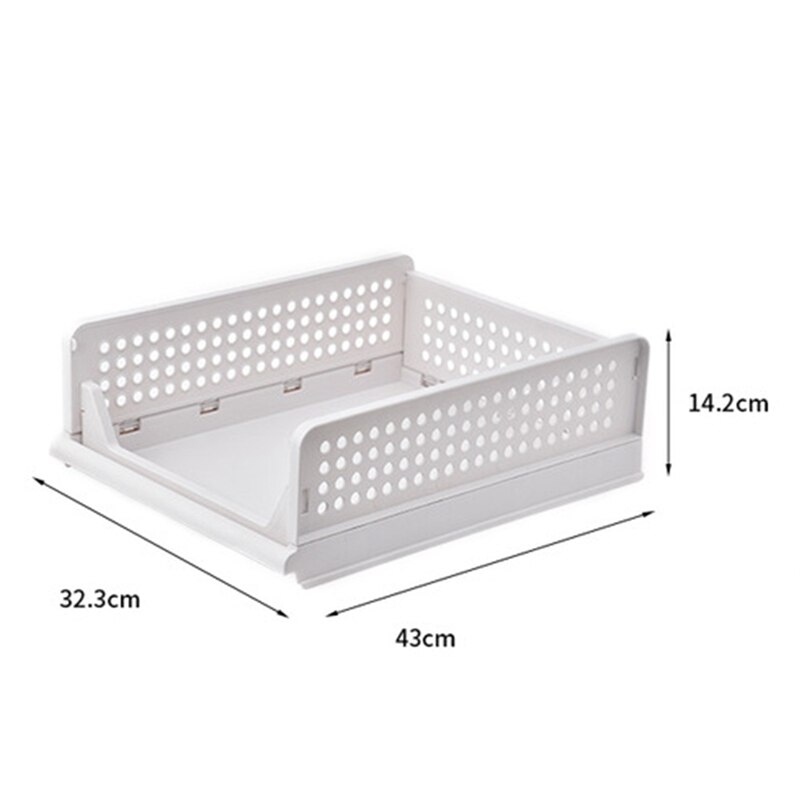 Detachable Wardrobe Clothes Organizer Multi-layer Stackable Shelf Stack Desktop Storage Basket Sundries Partition Board Rack: S