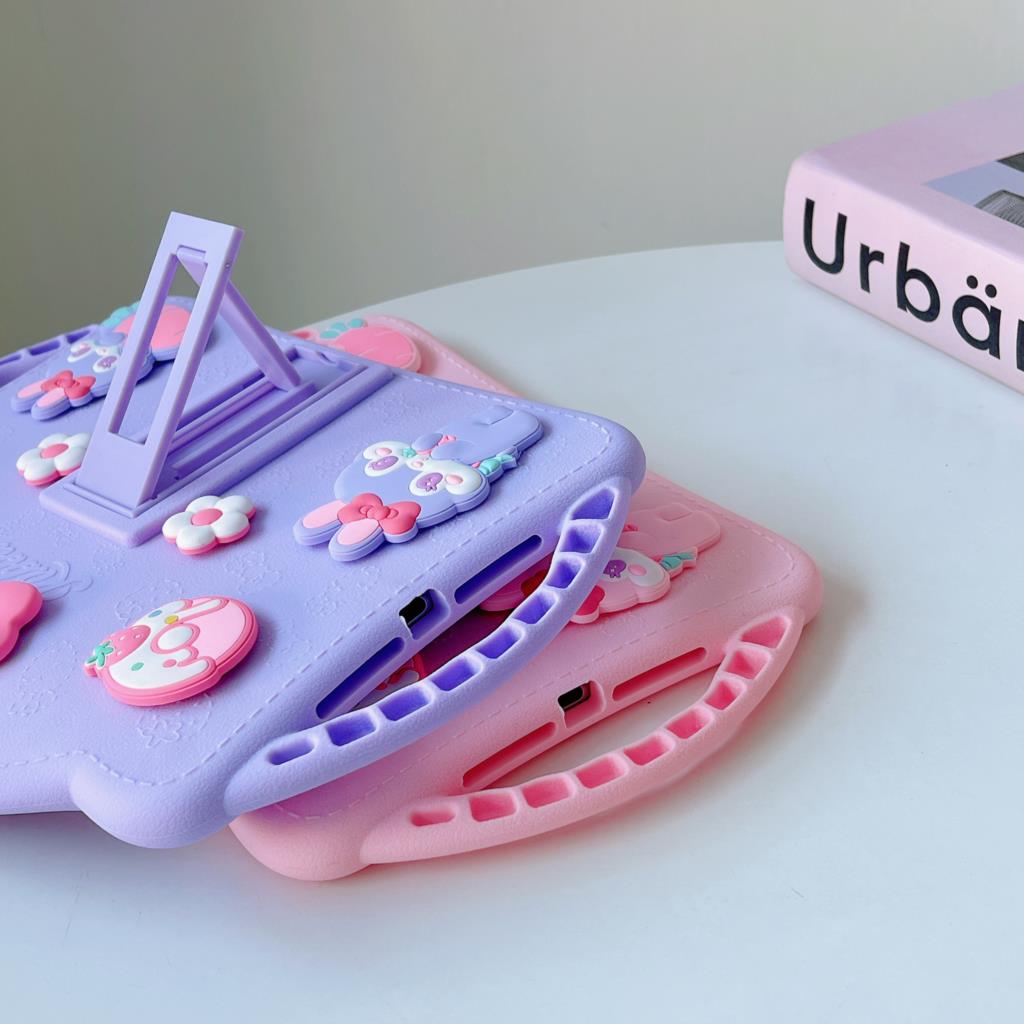 Funda con soporte de dibujos animados para iPad Mini 6 5 4 3 2 1 Air 1 2 4 iPad 9,7 10,2 Pro 11 Funda protectora de silicona suave Funda bonita para niños