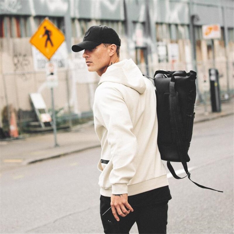 Moletom com capuz moletom com zíper bolso homem casual moda com capuz pulôver fitness roupas de marca 3 cores xxxl