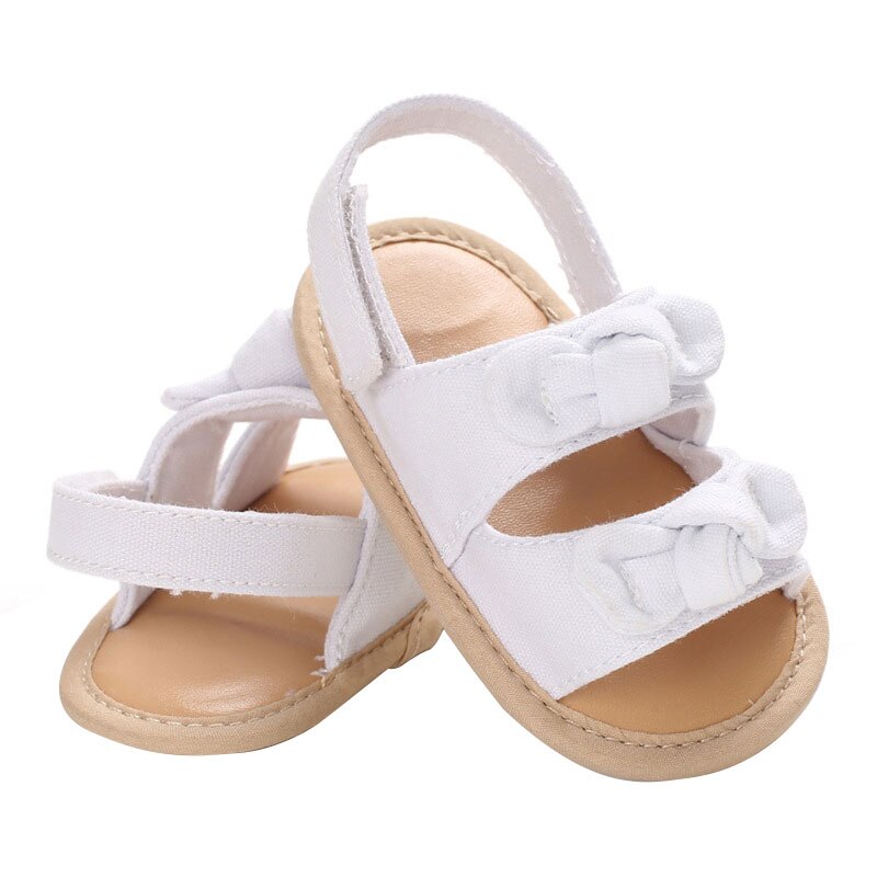 Sandales à semelle souple pour bébés filles | Chaussures d'été pour tout-petits, à la , sandales à nœud papillon: white / 0-6 mois