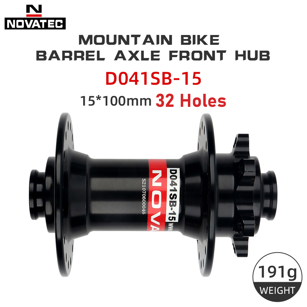 Novatec-Mountain Bike Bearing Hub, MTB Frente, 32 Buracos, Através, 100x15mm Boost, 110x15mm, 32 H, Peças de bicicleta: Branco
