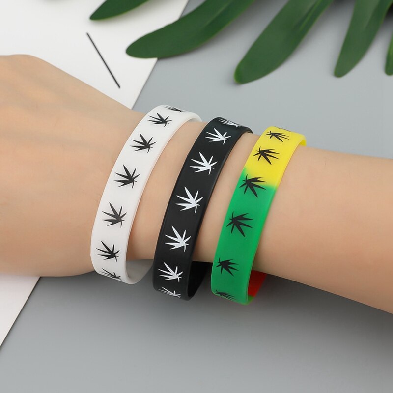 1Pc Armband Siliconen Armband & Bangles Zwart Wit Kleur Polsbandje Sieraden Print