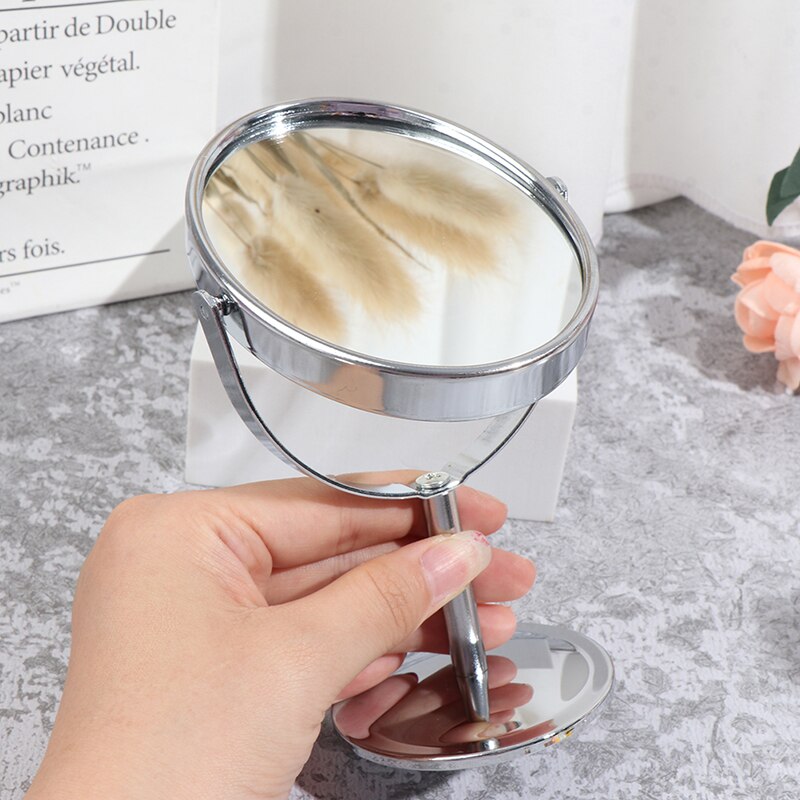 Beaupretty Vintage desktop make-up spiegel staande ovale cosmetische spiegel draaibaar dubbelzijdige decoratieve spiegel retro antieke spiegel decoratie (zwart