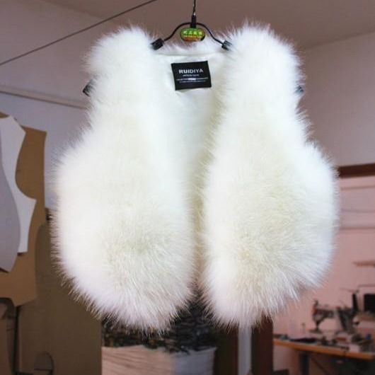 Rode Winter Herfst Vos Kunstmatige Bont Gras Vest Girl Vest Losse Jas Vest Mouwloze Doek Over Top Kleding Voor Vrouwen