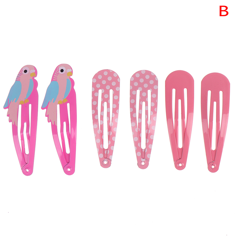 6PCS Candy Kleur Mooie Cartoon Dieren Type Metalen Meisjes Haarspelden Haar Clip Kinderen Hoofddeksels Kinderen Accessoires Baby BB Clips: B