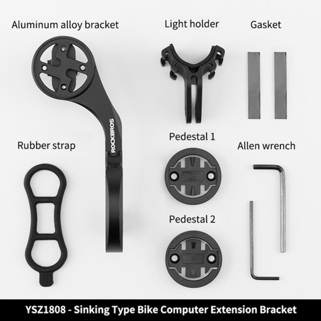ROCKBROS-Luz LED delantera y trasera para bicicleta, faro trasero para ciclismo de montaña, con USB, 400/800/1000LM: YSZ1808 Bracket