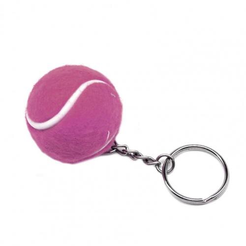 Key Ring Soft Lovely Flocking Mini Sport Ball Tennis Keychain for Kids Tennis Keychain