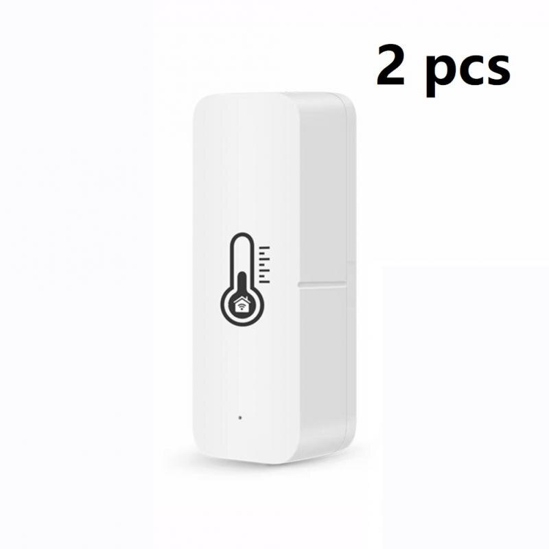 Tuya Wifi Smart Temperature And Humidity Sensor With Buzzer Alarm Smart Life APP Voice Control Support Alexa Google Assistant: 2pcs