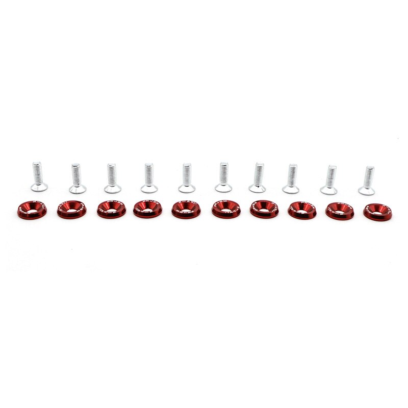 Aluminum Fender Washers kit 1set=10pcs washers and bolt FS-JDM04: Red