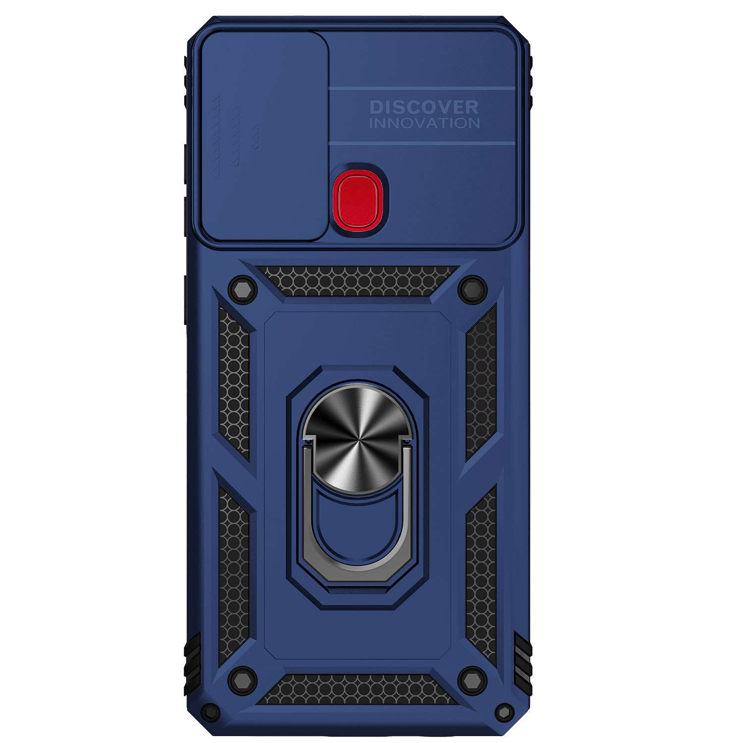 Ringstativcover til samsung  a21s , etui til galaxy  a21s , rustning, faldsikkert kamerabeskyttelses-telefoncover til samsung galaxy  a21s a21 s: Abs / Blå