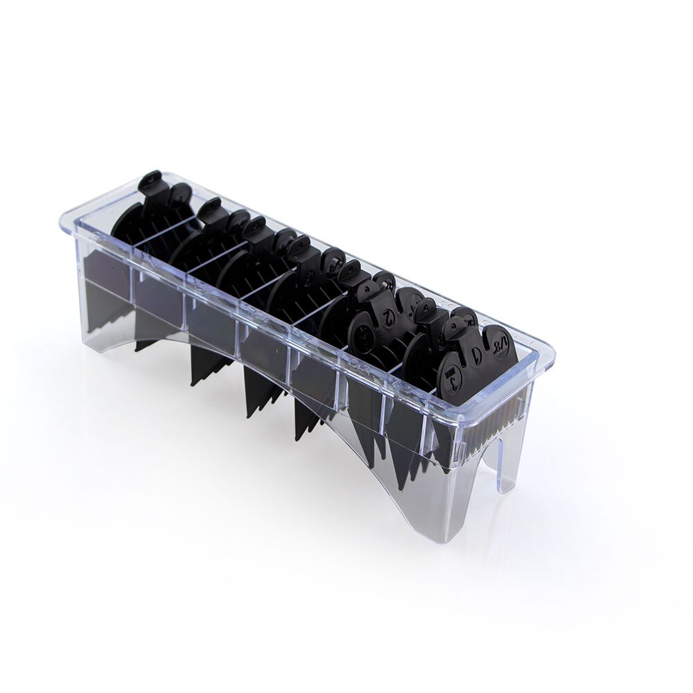 CestoMen 8Pc Black Barber Guards Universal Hair Clipper Limit Comb Guide Attachment Trimmer Hair Clipper Cutting Guide Combs Set: 8Pcs Box