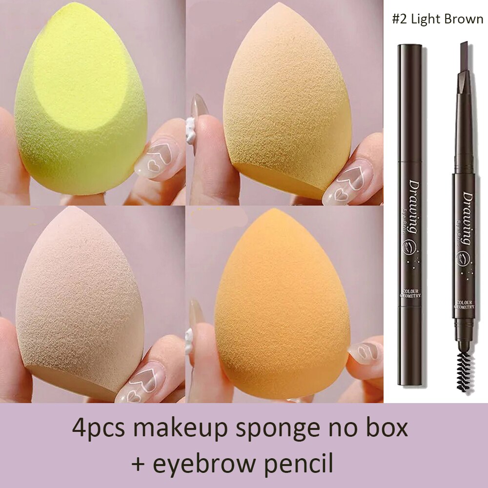 Makeup Sponge Beauty Blender Bombs Cosmetics Waterdrop Blending Tools For Liquid Cream Foundation Sponge for Makeup 1/4/7pcs: 4pcs yellow no box