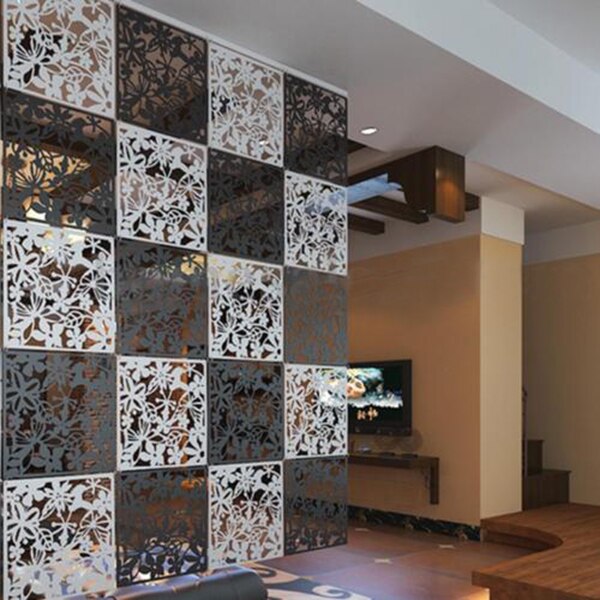 Stickers Hollow-Out Hanging Screen Hollow Shield Room Divider 3 Color Curtain Wall Home