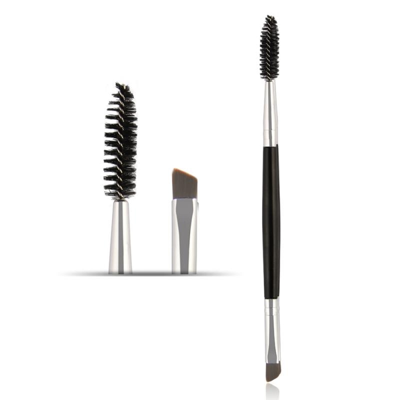 1pc 2 in1 dobbelthovede øjenbrynsbørste øjenbrynsbørste begynder blød affaset makeup-sæt til øjenblanding kosmetisk øjenværktøj