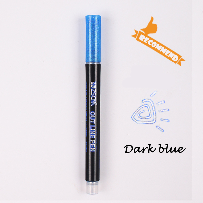 Metallic Marker Pen Metal Waterproof Permanent Marker Drawing Painting DIY Photo Album Scrapbooking Crafts Card Making 1PC: Dark blue