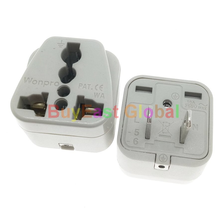 Universal to US Canada 2 Pin Power Plug Adapter AC100~250V 10A Wonpro WA-6