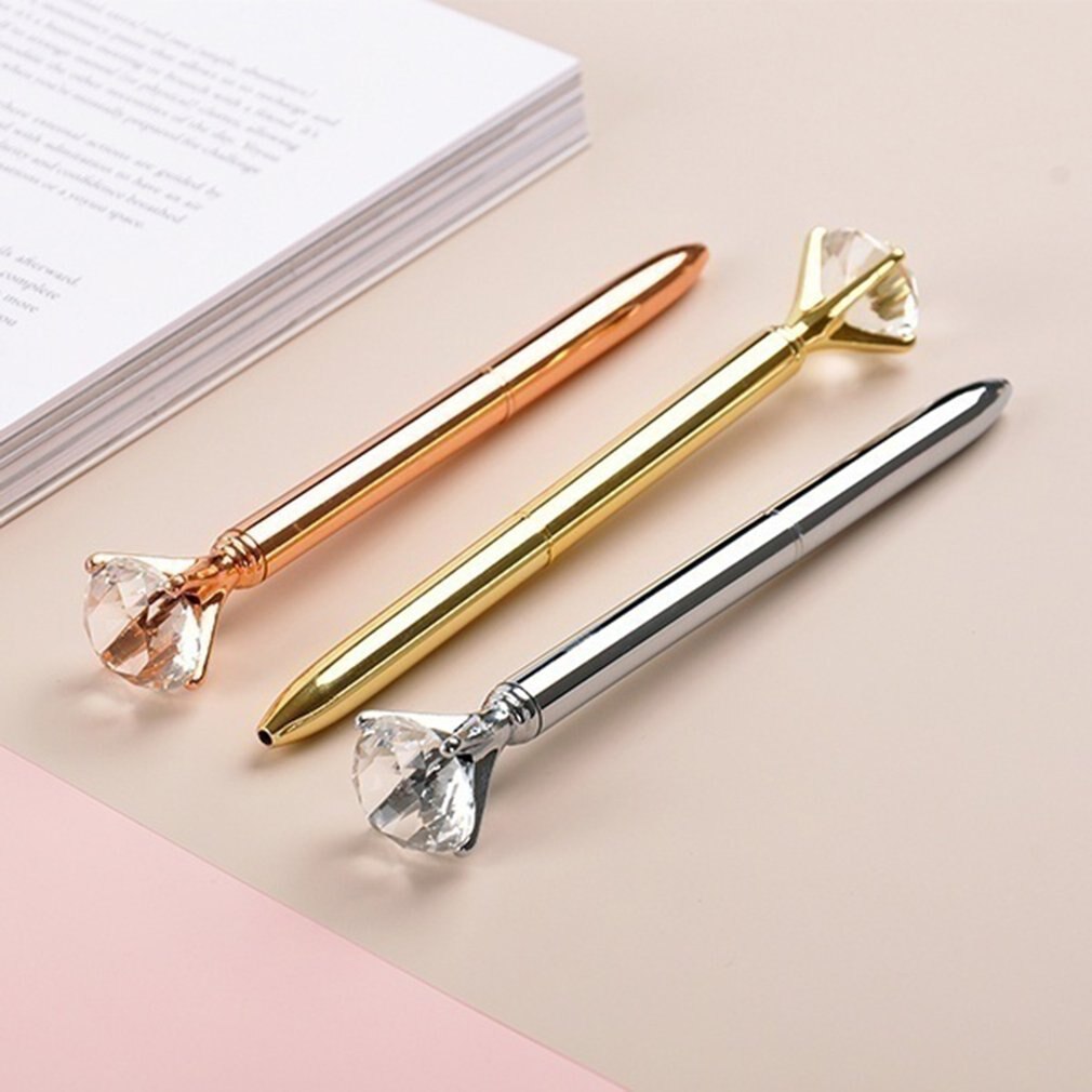 Luxury Portable Big Crystal Pen Diamond Ballpoint Pens Stationery Ballpen Home Office School Supplies