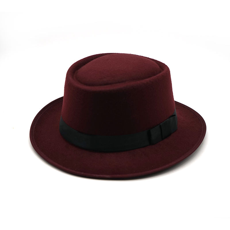 Vinter panama hat kvinder filt kasketter mandlige vintage trilby hat bred skygge fedora kasketter med bånd chapeau homme feutre: 3