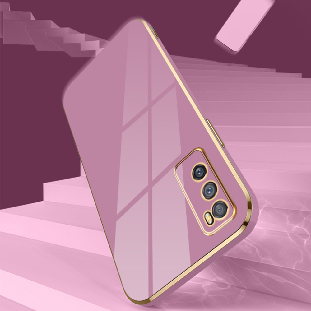 For vivo V20 SE Case Vivo Y70 phone Case V20SE Luxury Plating Straight Edge TPU Soft Cover V2022 V2023 Camera Shockproof Coque